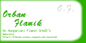 orban flamik business card